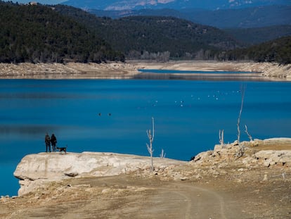 Vista del pantano de Sant Ponç en Clariana de Cardener, Lleida, el pasado 1 de marzo de 2023,