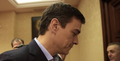 Pedro Sánchez, este miércoles en el Congreso.