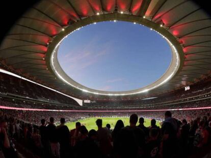 La vista del estadio Wanda Metropilitano desde el interior.