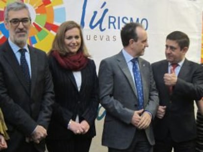 Cortecero, Serrano, Rodr&iacute;guez y Reyes, en la presentaci&oacute;n del plan de turismo interior.