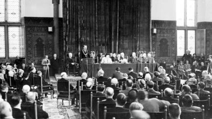 Sesión inaugural del Congreso de Europa, celebrado en La Haya el 8 de mayo de 1948.
