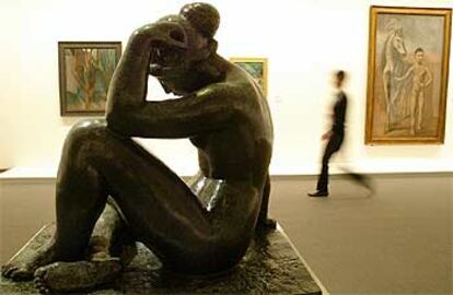 La escultura <i>El mediterráneo,</i> de Aristide Maillol, una de las piezas del MOMA expuestas en Berlín.