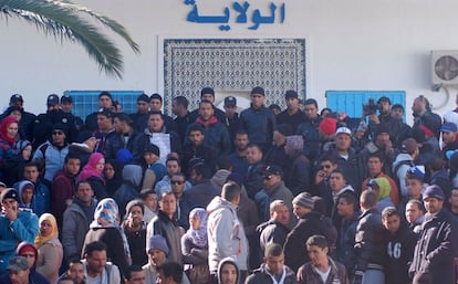 Protesta el pasado miércoles en Kasrine.