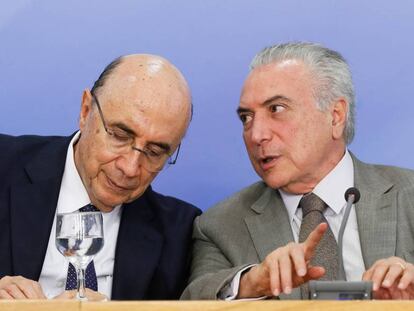 Henrique Meirelles, ministro da Fazenda, e o presidente Michel Temer.