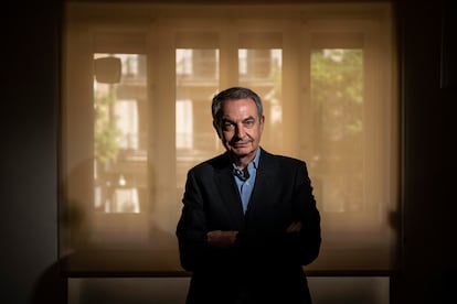 Former Spanish prime minister José Luis Rodríguez Zapatero at the Pablo Iglesias Foundation.