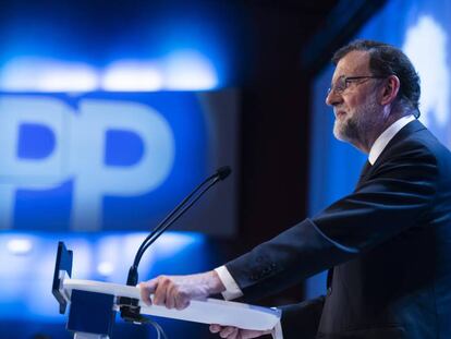 El expresidente del Gobierrno Mariano Rajoy, en el XIX Congreso nacional extraordinario del partido el 20 de julio.