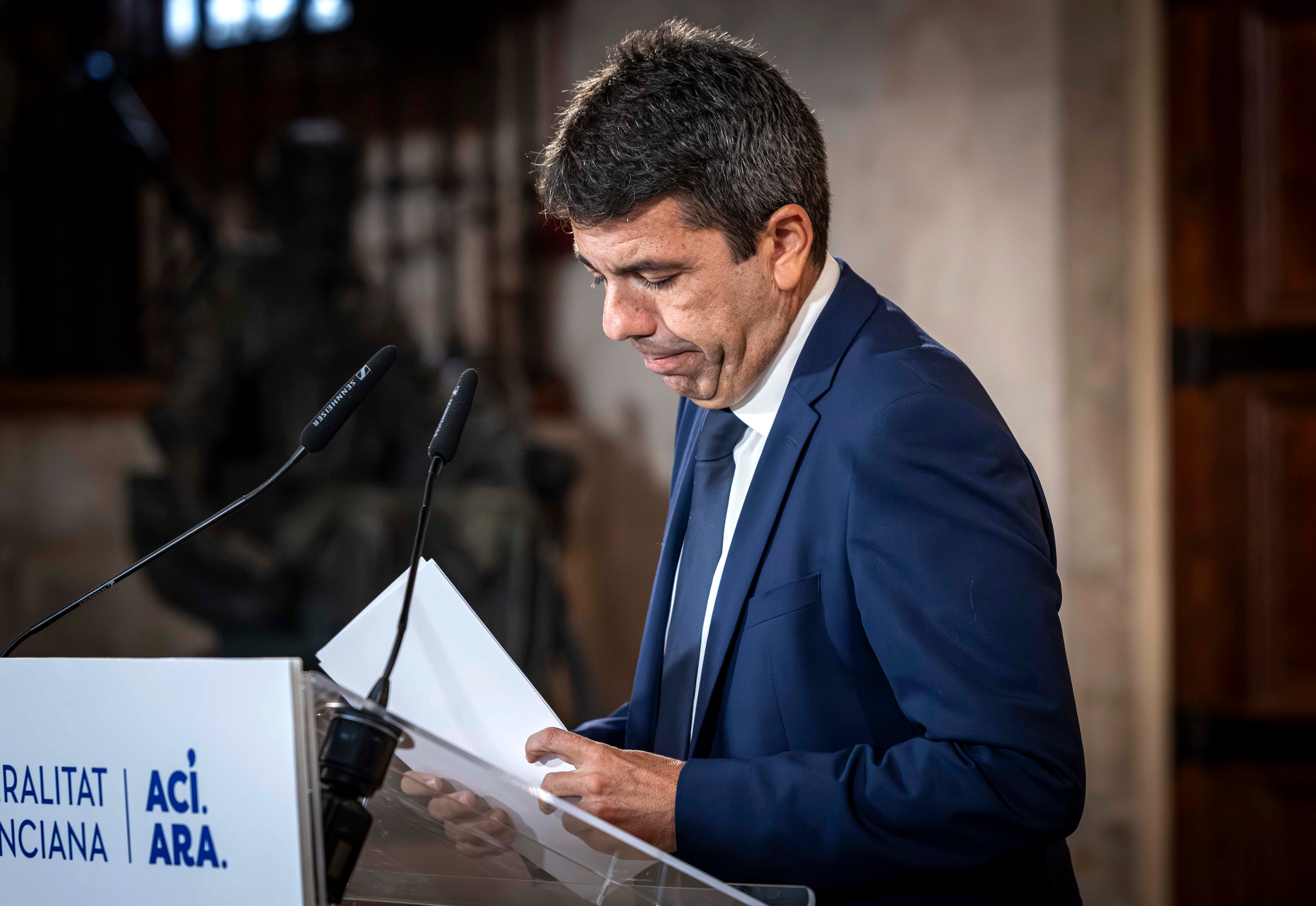 Carlos Mazón, al finalizar su comparecencia.