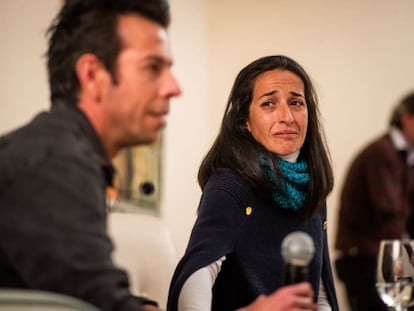 Ángel Cruz and Patricia Ramírez, Gabriel's parents, this Wednesday in a news conference in Granada.