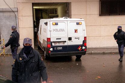 Medidas de seguridad en la Audiencia Nacional, que la célula de Achraf pretendía volar.