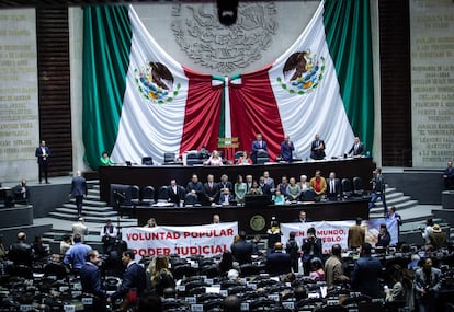 Sesión ordinaria en la Cámara de Diputados en la que se retifica la Reforma Judicial.