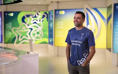 Xavi Hernández, durante um evento do Generation Amazing, programa dos organizadores da Copa do Catar.