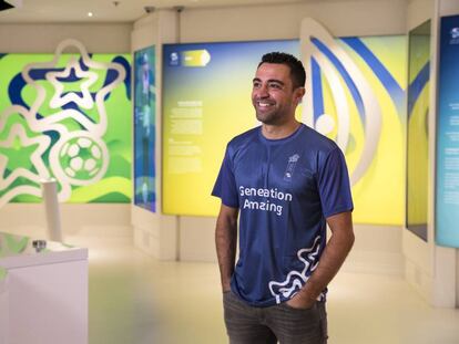 Xavi Hernández, durante um evento do Generation Amazing, programa dos organizadores da Copa do Catar.