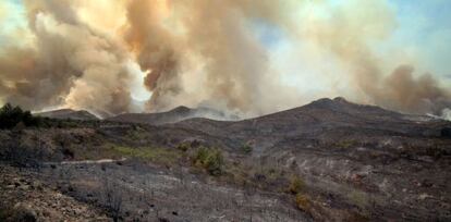El incendio de Rasquera el pasado 16 de mayo.
