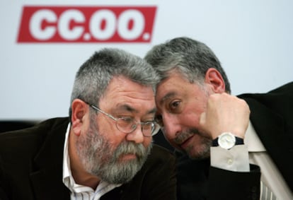 Cándido Méndez (UGT) y José María Fidalgo, en febrero de 2007.