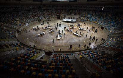 La plaza de toros en la ciudad de Tarragona fue habilitado, en las pasadas elecciones del 14-F.