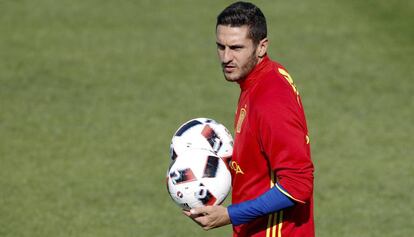 Koke, en un entrenamiento.