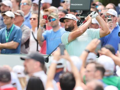 Jon Rahm, durante la jornada de prácticas en el PGA Championship.