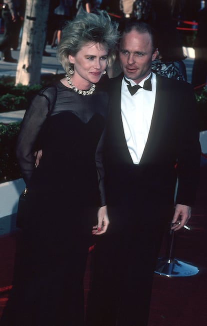Amy Madigan y Ed Harris, en los Oscar de 1986.