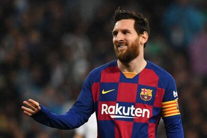 Messi, durante un partido de la pasada temporada en el Camp Nou.