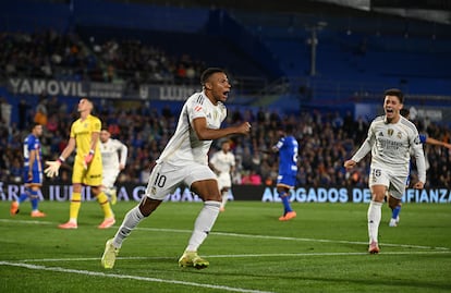 Mbappé celebra su gol al Getafe