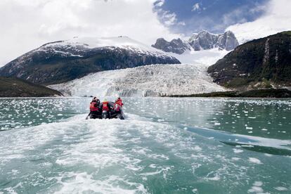 Glaciar Pía, en el canal Beagle, Tierra del Fuego.