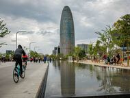 Vista de la Torre Gloriès de Barcelona.