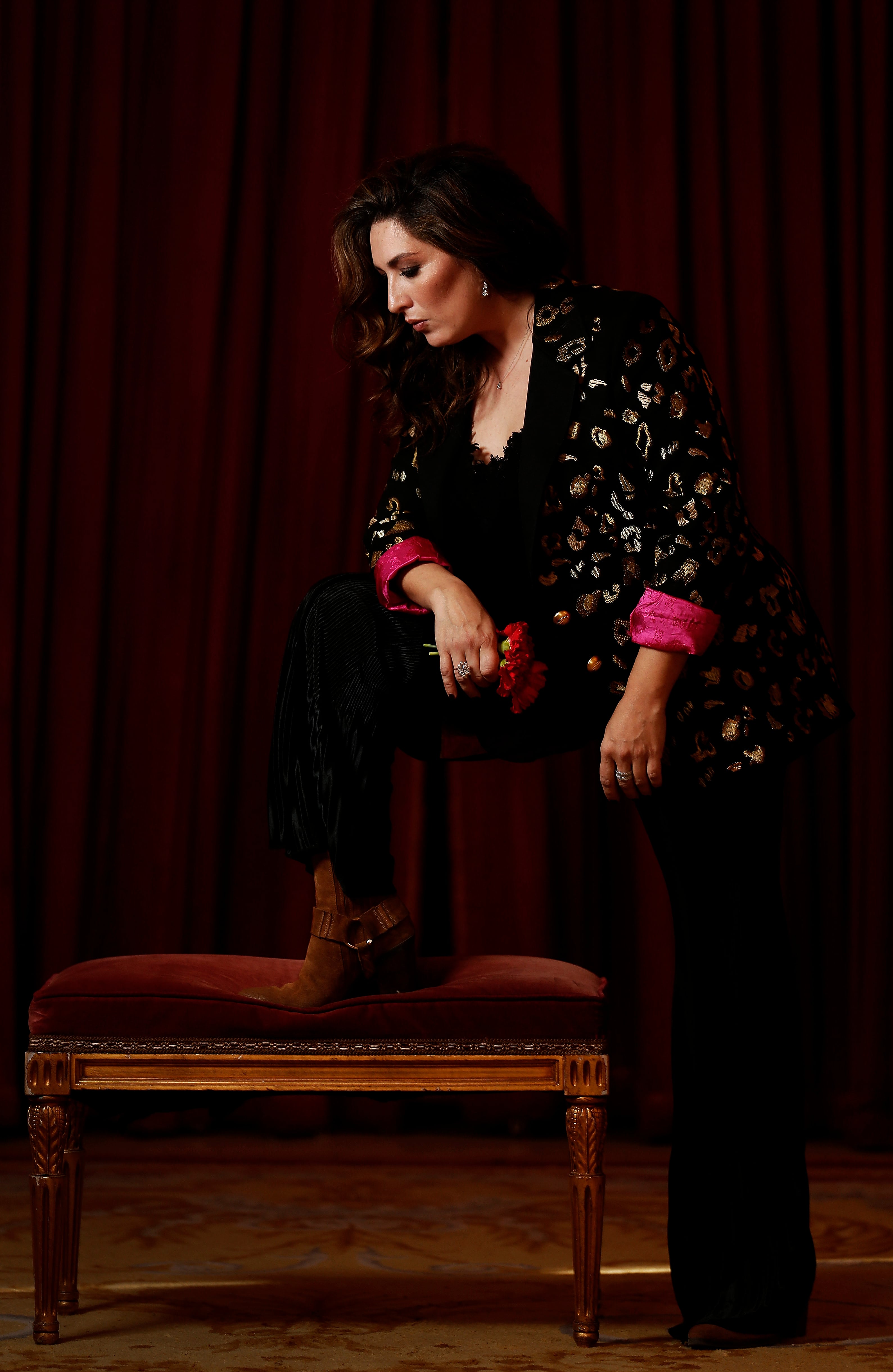 Estrella Morente, durante una sesión celebrada en el Teatro Real en Madrid.