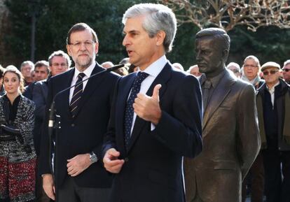 Acte electoral del PP a Àvila, amb Mariano Rajoy i Adolfo Suárez Yllana.