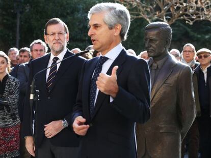 Acte electoral del PP a Àvila, amb Mariano Rajoy i Adolfo Suárez Yllana.