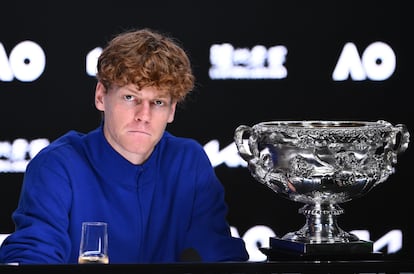 Jannik Sinner, en conferencia de prensa, tras su segundo Open de Australia.