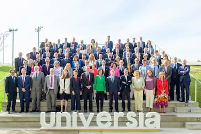 Ana Botín, con los representantes de las universidades españolas.