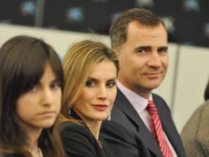 Los príncipes de Asturias y Girona, Doña Letizia y Don Felipe, en Barcelona.