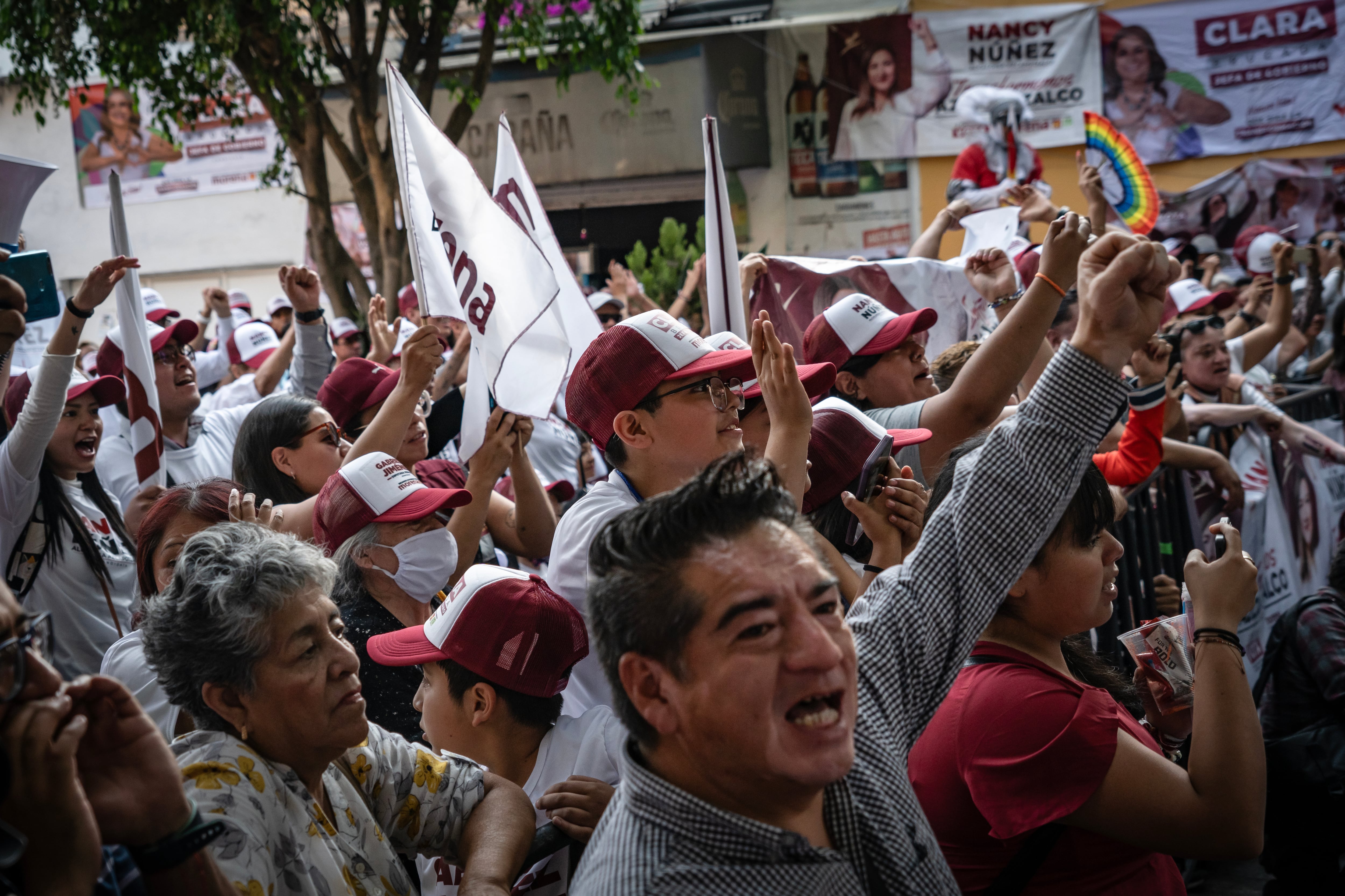 Simpatizantes de Morena, el 16 de abril de 2024.