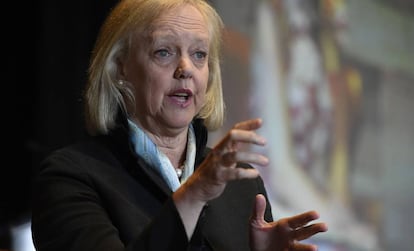 Meg Whitman, consejera delegada de Hewlett Packard Enterprise (HPE), ayer en Madrid.