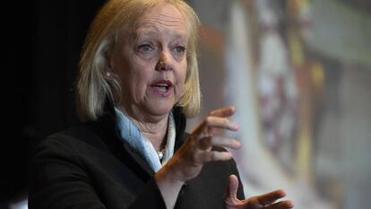 Meg Whitman, consejera delegada de Hewlett Packard Enterprise (HPE), ayer en Madrid.