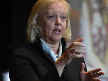 Meg Whitman, consejera delegada de Hewlett Packard Enterprise (HPE), ayer en Madrid.