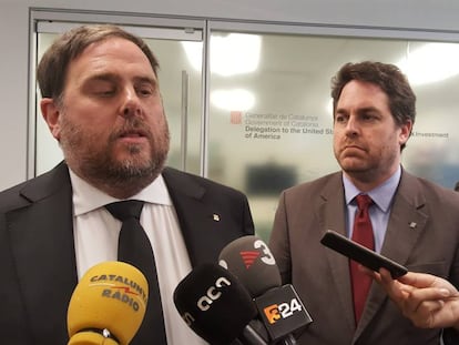 Oriol Junqueras, amb Andrew Davis, delegat del Govern als EUA.