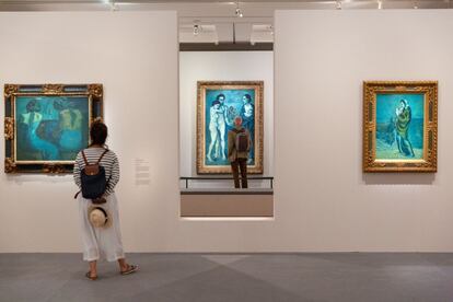 Vista de uma das salas da exposição 'Azul e rosa', no Museu de Orsay, em Paris.