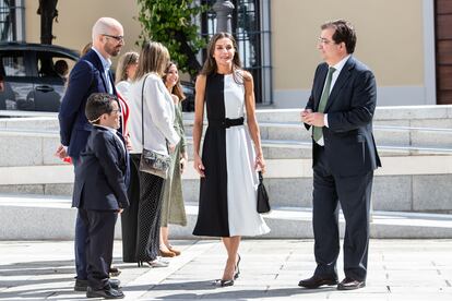 La Reina, en la entrega de los premios que llevan su nombre, en Mérida este miércoles.