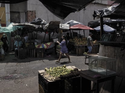 Un mercado de alimentos en Riohacha, Colombia