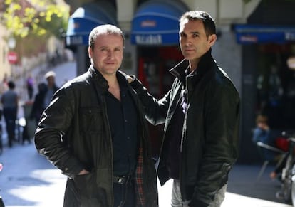 El actor Fernando Cayo (izquierda) y el director de la obra 'El Príncipe', Juan Carlos Rubio, el pasado lunes en Madrid.