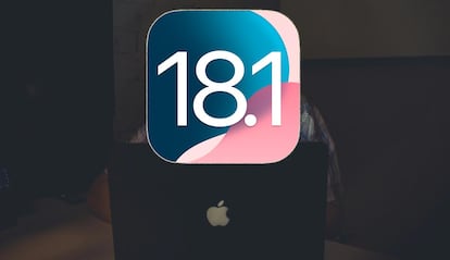 Hacker con el logo de iOS 18.1 de Apple