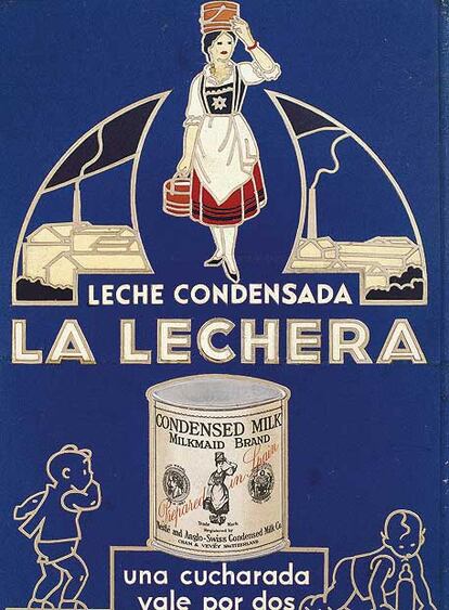 En marzo de 1905 salía de la fábrica de La Penilla, en Cantabria, el primer bote de harina lacteada, que se anunció como "el alimento preferido por los niños". Cinco años después se crea La Lechera, con su cántaro por sombrero, su cuerpo de hojalata y su interior de leche condensada.