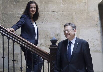 El presidente Ximo Puig, con la consejera del CJC Margarita Soler.