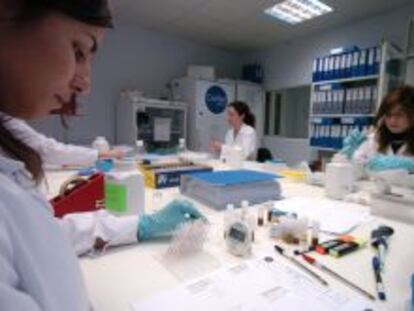 Empleadas en el laboratorio de la compa&ntilde;&iacute;a Certest Biotec.