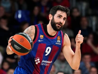 Ricky Rubio, durante el partido de Euroliga entre el Barcelona y el Partizan de Belgrado.