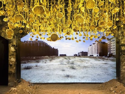 Girasoles en el techo