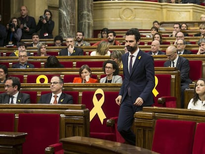 Roger Torrent, en el parlamento catalán, en una imagen de archivo.