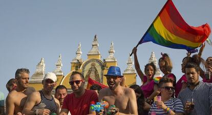 Un momento de la marcha Orgullo del Sur, este s&aacute;bado, en Sevilla.