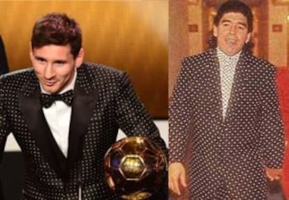El traje de Messi creó revuelo en las redes sociales y fue objeto de muchos comentarios. Los diarios argentinos alertadon de que era similar a uno que vistió en su día Maradona.